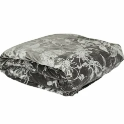 Clearance Home Deco Factory Plaid velours motif Sherpa gris - 120x150 cm