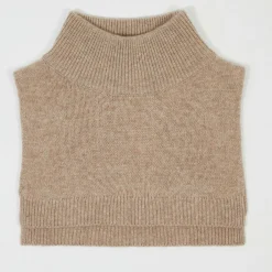 Femme Cashmere Tribu Plastron 100% Cachemire col montant en côtes Carla chestnut