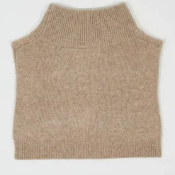 Femme Cashmere Tribu Plastron 100% Cachemire col montant en côtes Carla chestnut