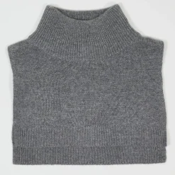 Best Cashmere Tribu Plastron 100% Cachemire col montant en côtes Carla gris