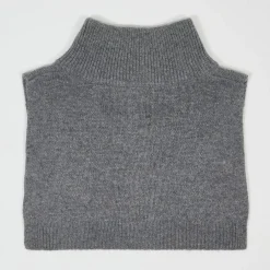 Best Cashmere Tribu Plastron 100% Cachemire col montant en côtes Carla gris