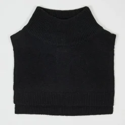 Outlet Cashmere Tribu Plastron 100% Cachemire col montant en côtes Carla noir