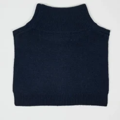 Sale Cashmere Tribu Plastron 100% Cachemire col montant en côtes Carla navy