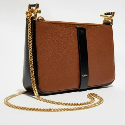 Sale Chloé Pochette bandoulière en Cuir Tess marron - 20x12x3 cm