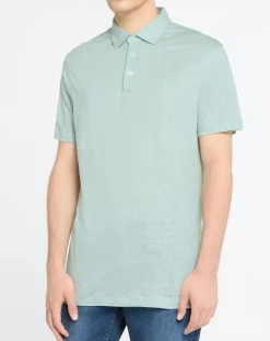 Sale Hackett London Polo 100% Lin Chambray céladon