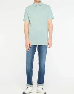 Sale Hackett London Polo 100% Lin Chambray céladon