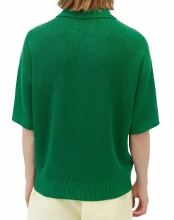 Discount Marc O'Polo Polo 100% Lin manches courtes Maille vert emeraude