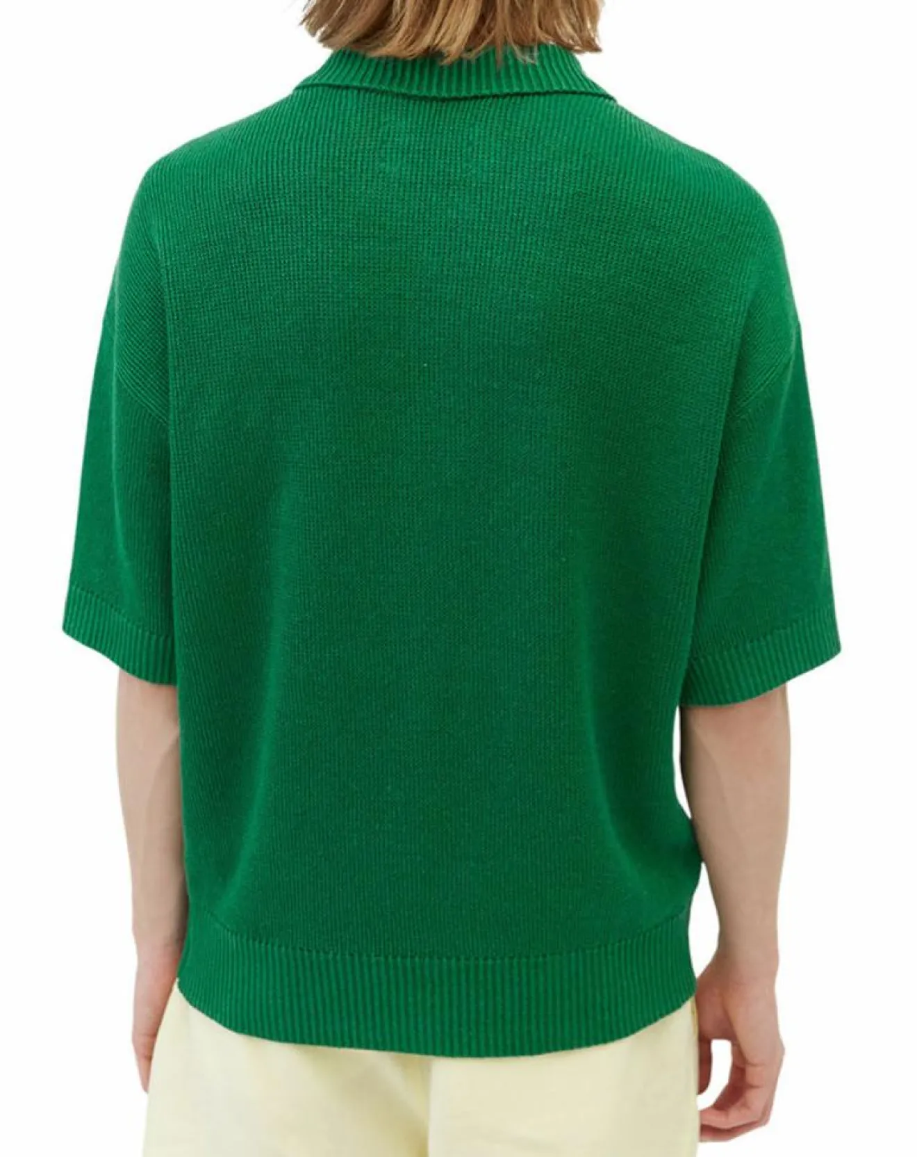 Discount Marc O'Polo Polo 100% Lin manches courtes Maille vert emeraude
