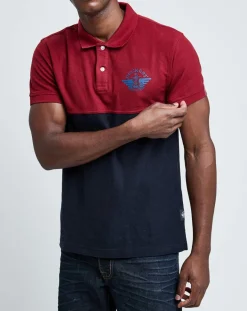 Homme Dockers Polo Bicolore rouge/marine