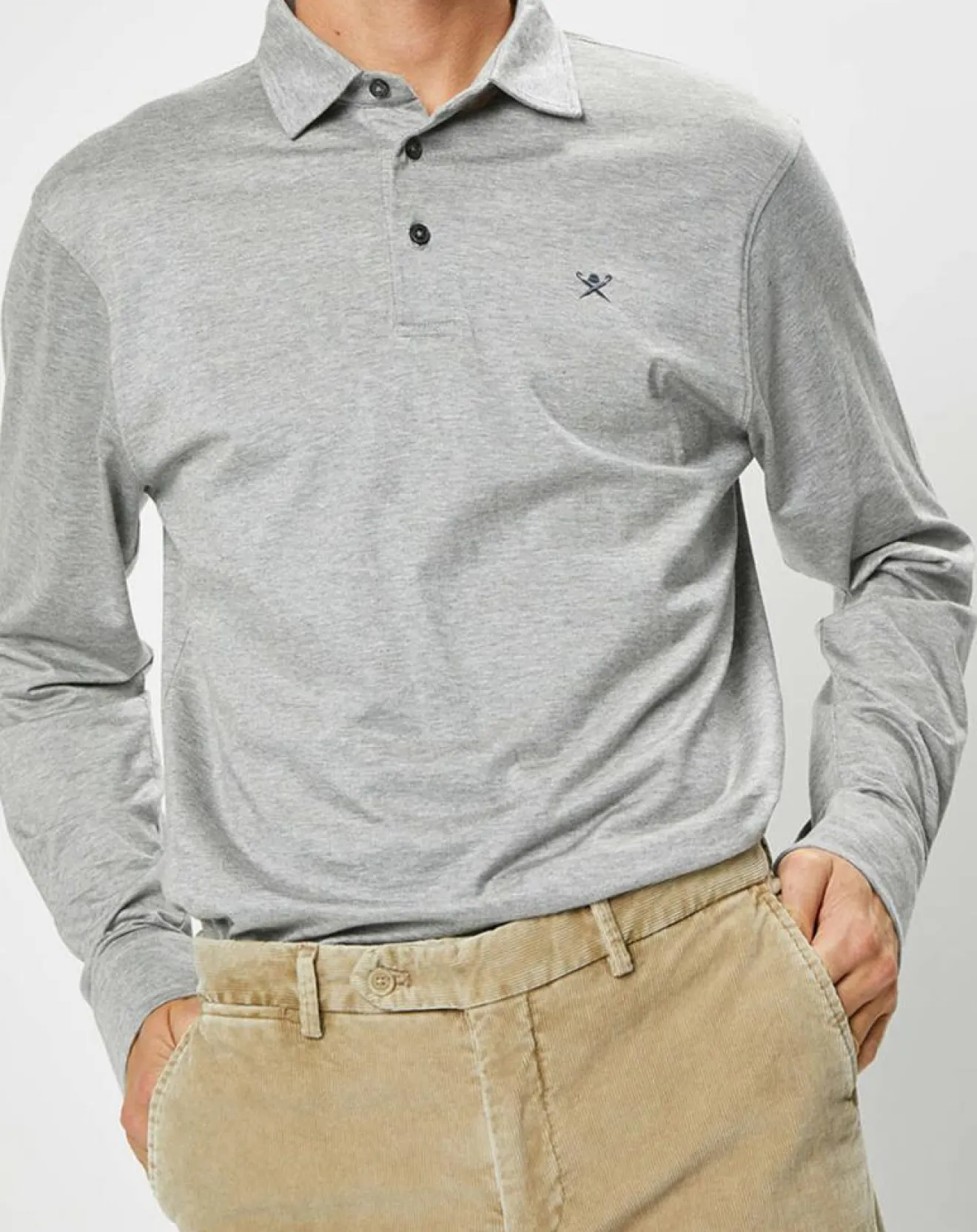 Homme Hackett London Polo Classic Fit Mercerise gris