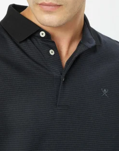 Homme Hackett London Polo Classic Fit Pied-de-poule noir/bleu marine