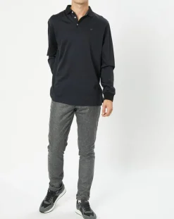 Homme Hackett London Polo Classic Fit Pied-de-poule noir/bleu marine