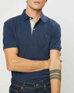 Outlet Hackett London Polo Classic Fit Piqué bleu marine