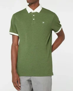Outlet Hackett London Polo Classic Fit Piqué Brand kaki