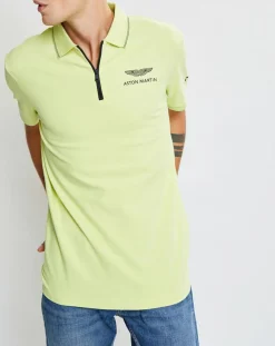 Best Hackett London Polo col zippé Aston Martin Racing jaune