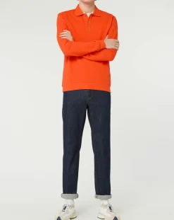 Homme Galeries Lafayette Polo Dolpiq ml piq orange vif