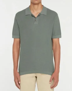 Homme Hackett London Polo en Coton & Soie kaki