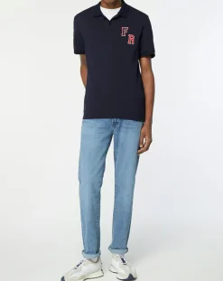 Homme Galeries Lafayette Polo en Coton piqué Piaf bleu marine