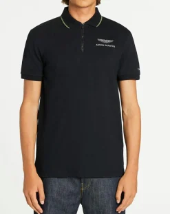 Clearance Hackett London Polo en jersey Regular Fit rayé Aston Martin Racing noir