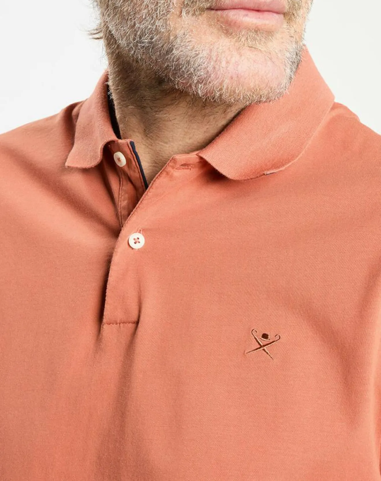 Sale Hackett London Polo en Jersey Regular Fit uni Smart orange moyen