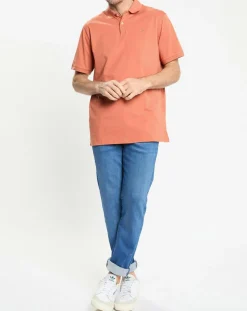 Sale Hackett London Polo en Jersey Regular Fit uni Smart orange moyen