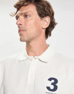 Hot Hackett London Polo manches courtes Héritage Numéro écru