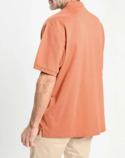 Homme Hackett London Polo manches courtes uni piqué orange moyen