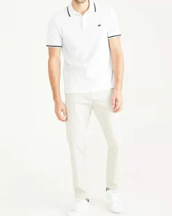 Homme Dockers Polo Piqué Slim Fit blanc