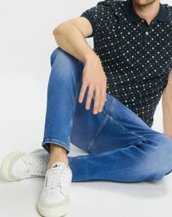 Homme Scotch & Soda Polo Regular Fit 100% Coton Bio imprimé bleu marine