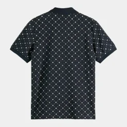 Homme Scotch & Soda Polo Regular Fit 100% Coton Bio imprimé bleu marine