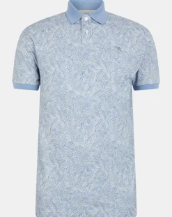 Homme Hackett London Polo Regular Fit à imprimé feuilletage bleu clair