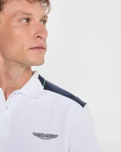 Homme Hackett London Polo Regular Fit Aston Martin Racing Colorblok blanc