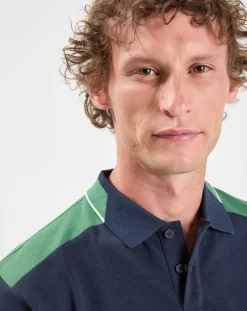 Outlet Hackett London Polo Regular Fit Aston Martin Racing Colorblok bleu foncé/vert
