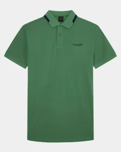 Outlet Hackett London Polo Regular Fit Aston Martin Racing Détail Col vert clair
