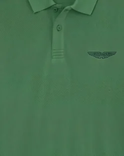 Outlet Hackett London Polo Regular Fit Aston Martin Racing Détail Col vert clair