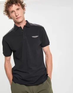 Homme Hackett London Polo Regular Fit Aston Martin Racing Colorblok noir/gris