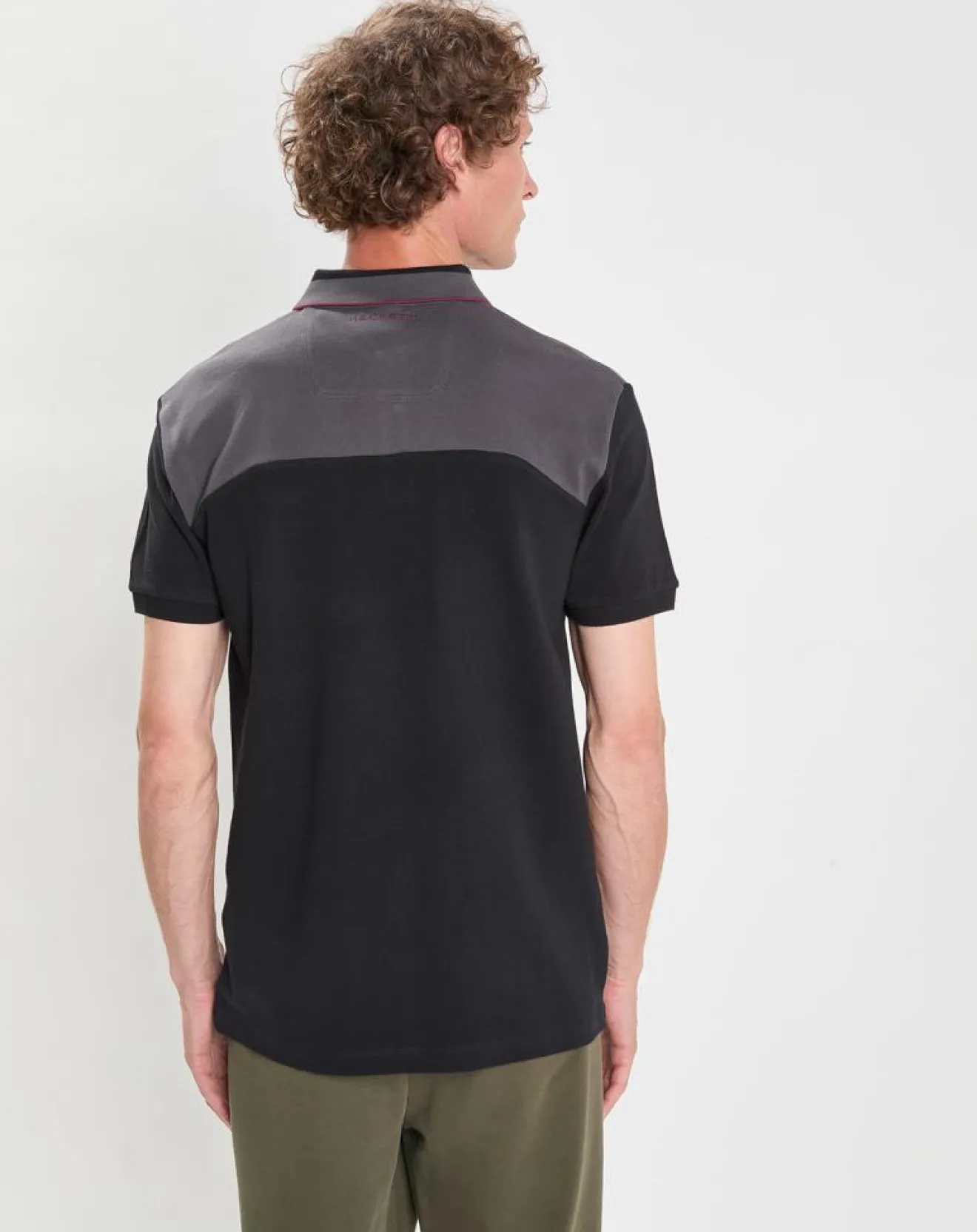 Homme Hackett London Polo Regular Fit Aston Martin Racing Colorblok noir/gris