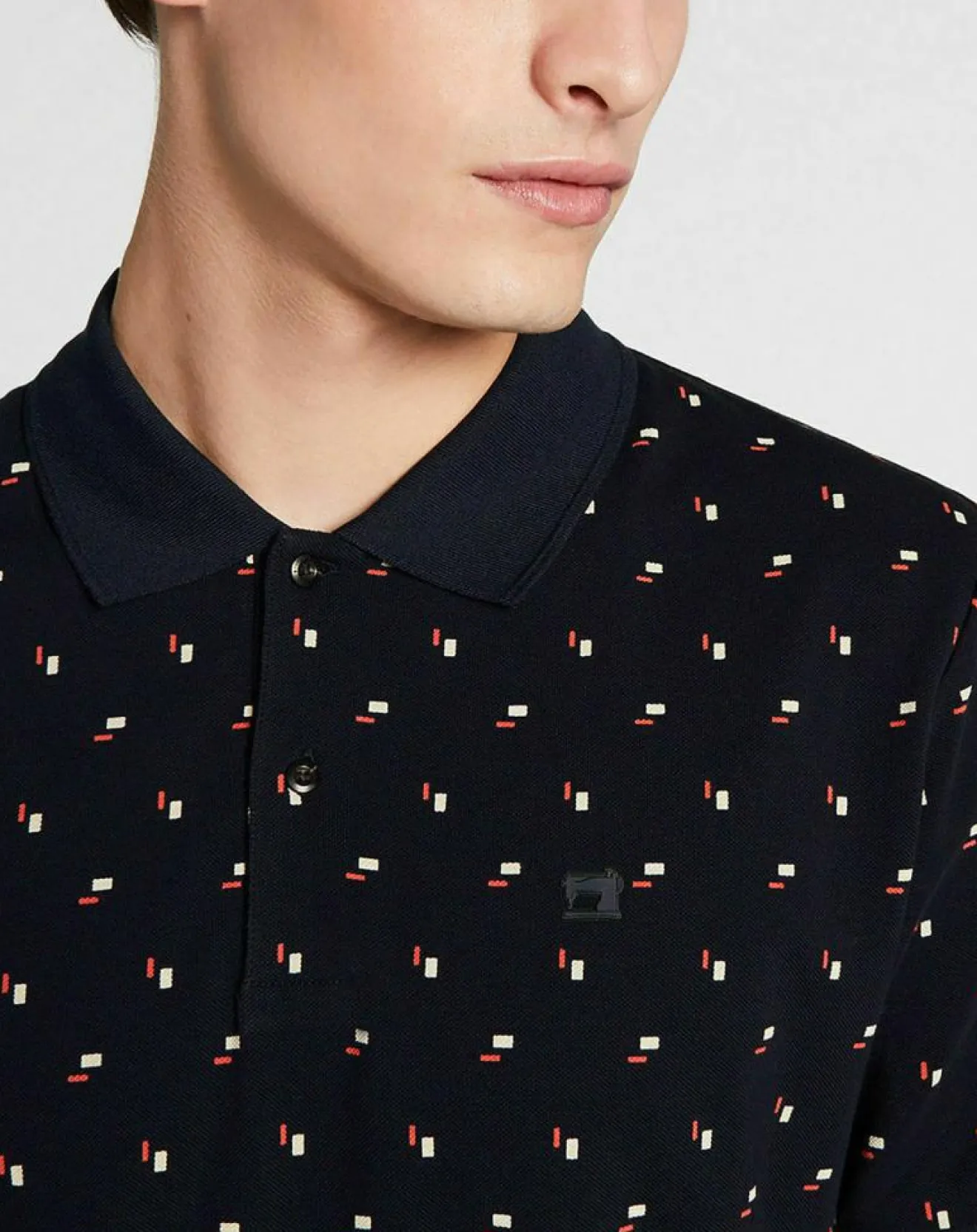 Homme Scotch & Soda Polo Regular Fit imprimé Square bleu marine