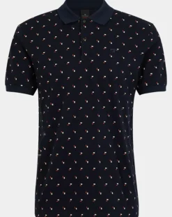 Homme Scotch & Soda Polo Regular Fit imprimé Square bleu marine