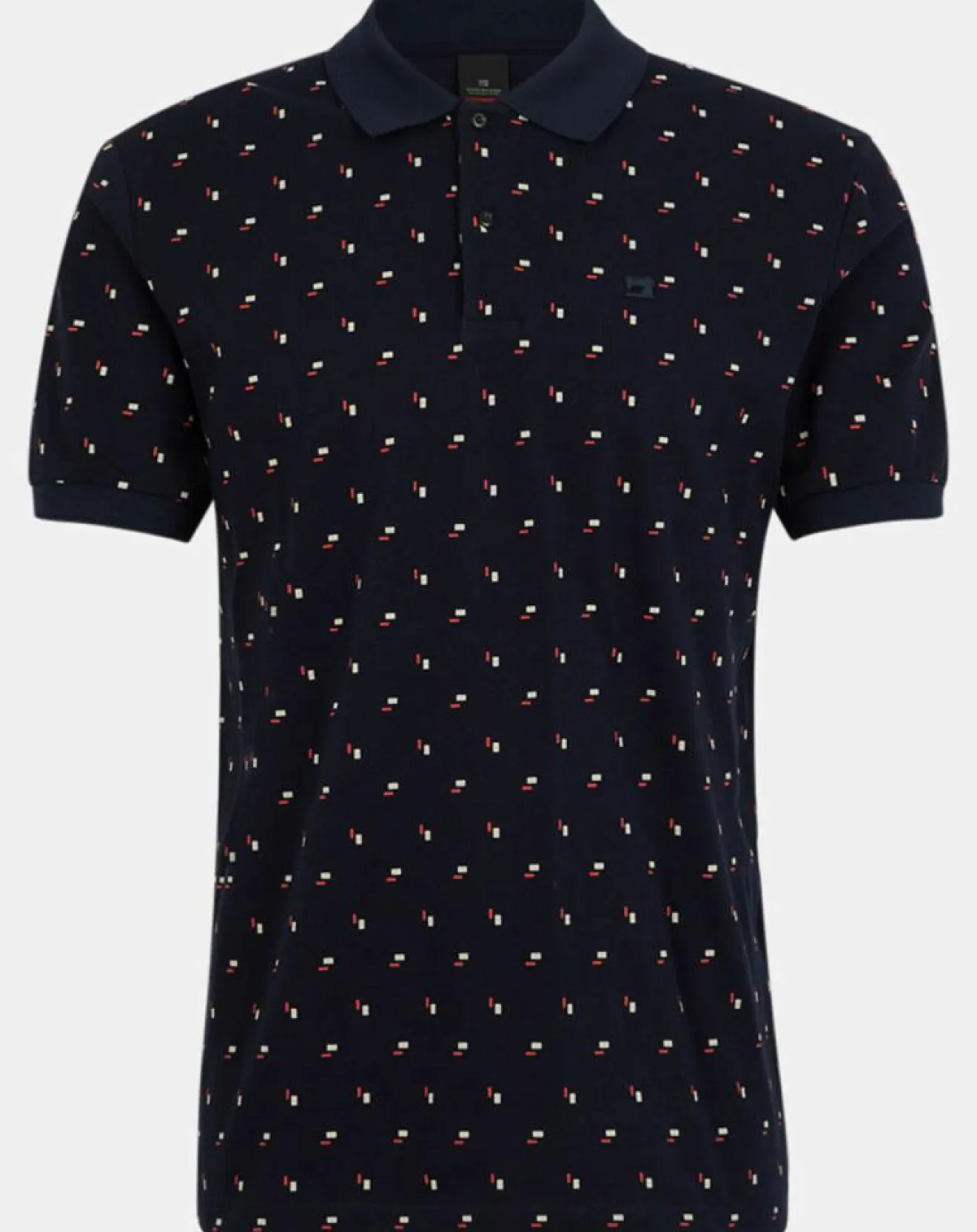 Homme Scotch & Soda Polo Regular Fit imprimé Square bleu marine