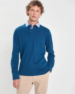 Best Hackett London Polo Regular Fit manches longues bleu