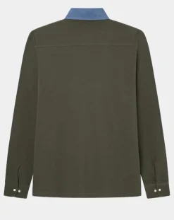 Homme Hackett London Polo Regular Fit manches longues kaki