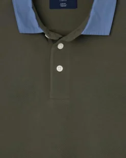 Homme Hackett London Polo Regular Fit manches longues kaki