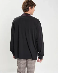 Homme Hackett London Polo Regular Fit manches longues Aston Martin Racing noir