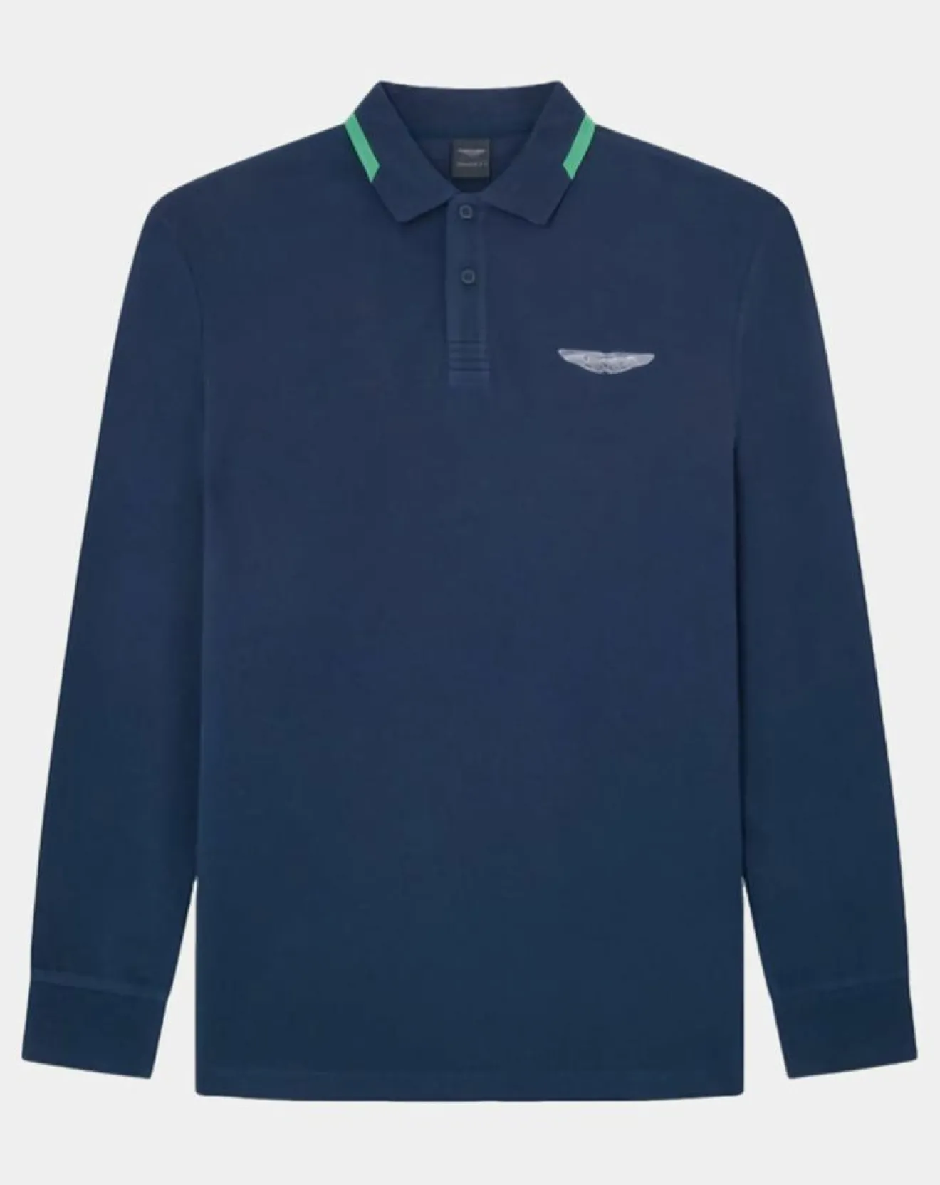 Homme Hackett London Polo Regular Fit manches longues Aston Martin Racing bleu foncé