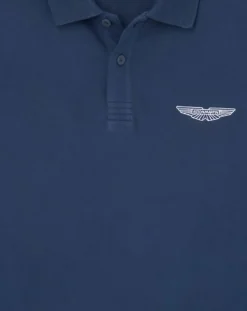 Homme Hackett London Polo Regular Fit manches longues Aston Martin Racing bleu foncé