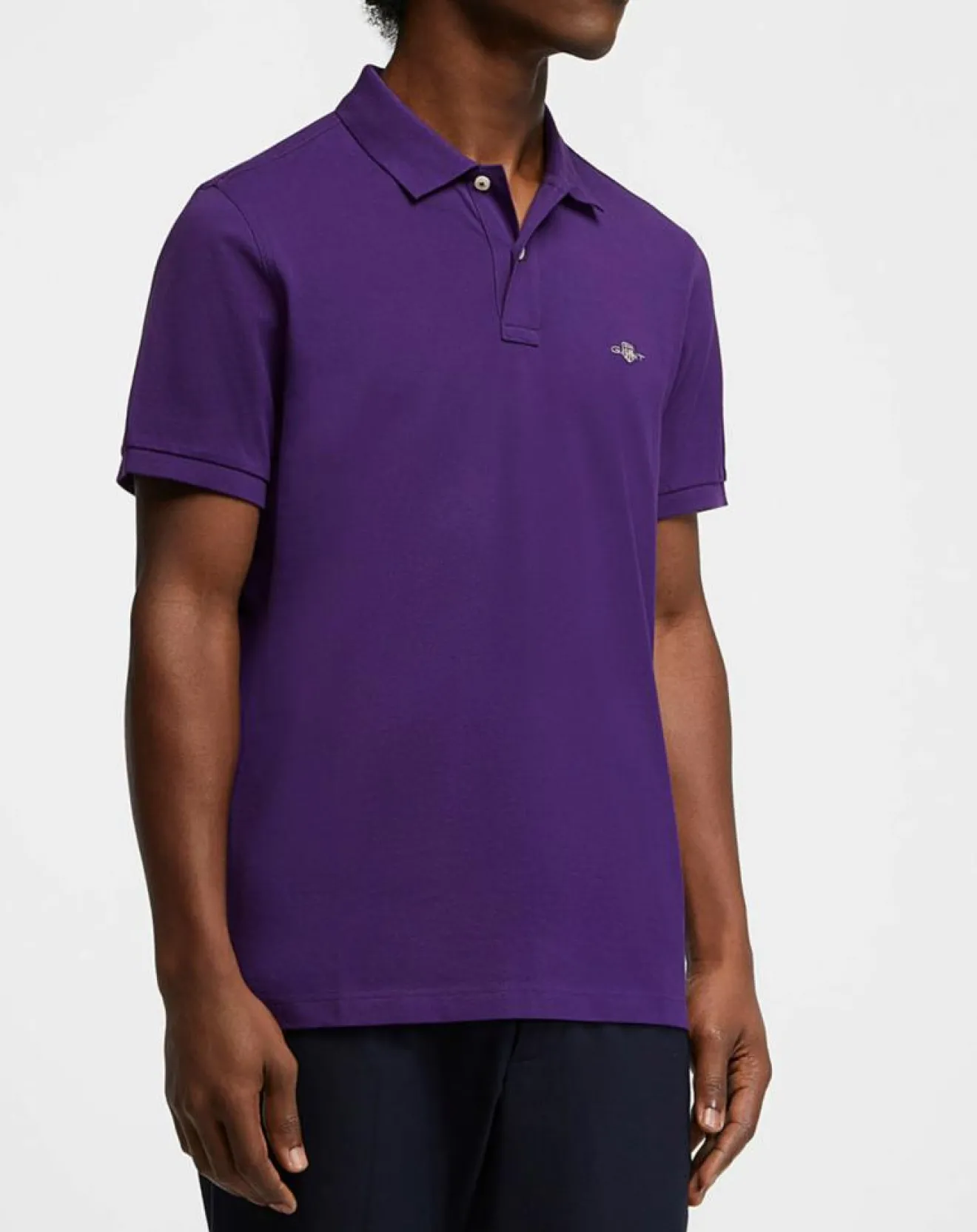 Sale Gant Polo Regular Fit manches courtes uni piqué violet