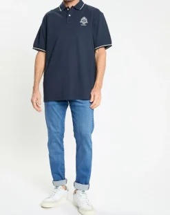 Outlet Hackett London Polo Regular Fit piqué Blason bleu