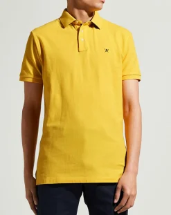 Hot Hackett London Polo Regular Fit uni piqué jaune
