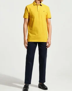 Hot Hackett London Polo Regular Fit uni piqué jaune